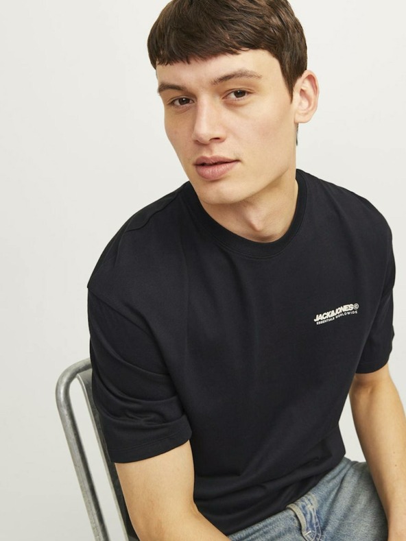 Jack & Jones Černé pánské tričko Jack & Jones Legacy
