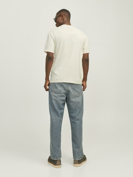 Jack & Jones Krémové pánské tričko Jack & Jones Frederiks JORFREDERIKSBERG