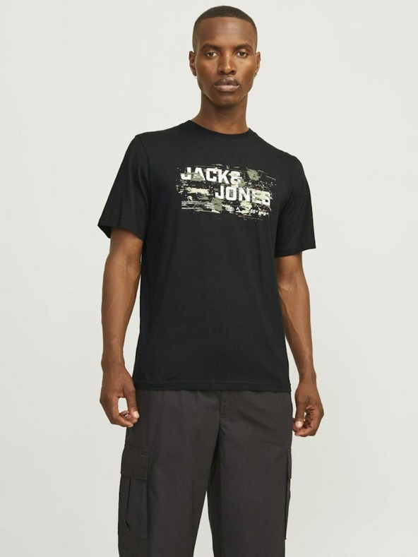 Jack & Jones Černé pánské tričko Jack & Jones Outdoor