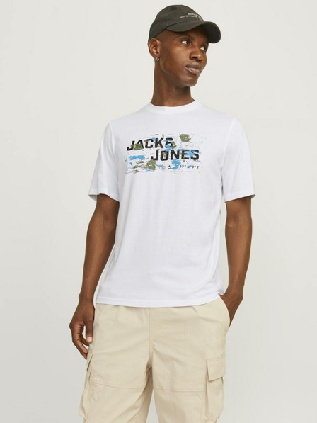 Jack & Jones Bílé pánské tričko Jack & Jones Outdoor