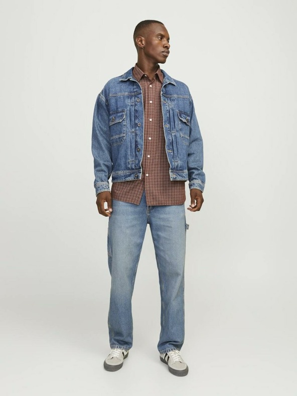 Jack & Jones Modré pánské straight fit džíny Jack & Jones Eddie