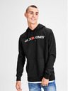 Jack & Jones Černá mikina s potiskem a kapucí Jack & Jones Corp