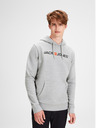 Jack & Jones Šedá žíhaná mikina s potiskem a kapucí Jack & Jones