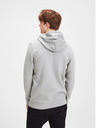 Jack & Jones Šedá žíhaná mikina s potiskem a kapucí Jack & Jones