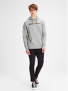 Jack & Jones Šedá žíhaná mikina s potiskem a kapucí Jack & Jones
