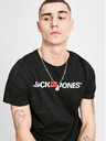 Jack & Jones Černé tričko s potiskem & Jones