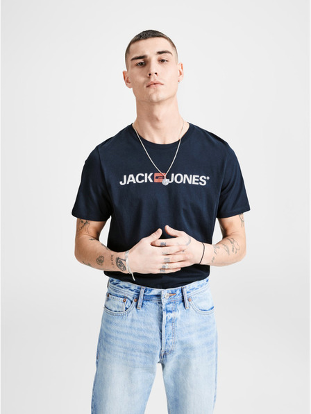 Jack & Jones Modré tričko s potiskem & Jones