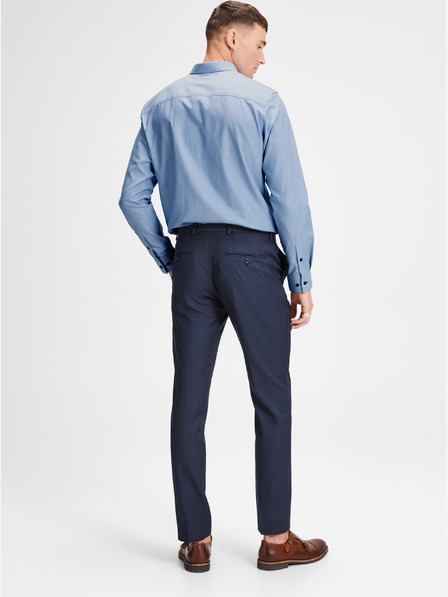 Jack & Jones Tmavě modré oblekové kalhoty s příměsí vlny Jack & Jones Laris