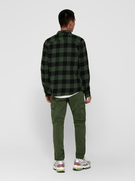 ONLY & SONS Černo-zelená kostkovaná košile ONLY & SONS Gudmund