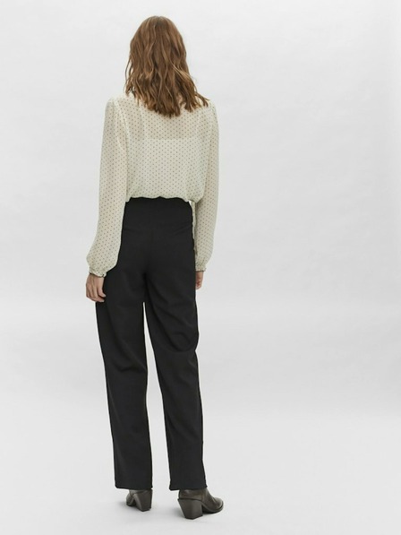 Vero Moda Černé dámské široké kalhoty Vero Moda Becky