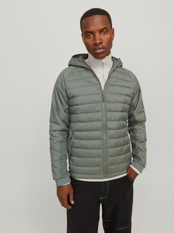 Jack & Jones Zelená pánská prošívaná bunda Jack & Jones