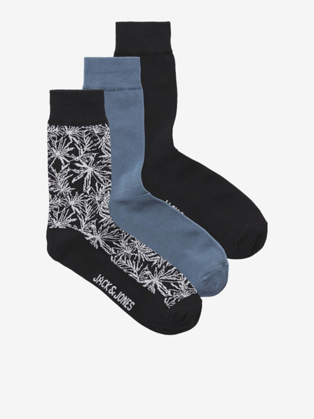 Jack & Jones Sada tří párů pánských ponožek v černé a modré barvě Jack & Jones