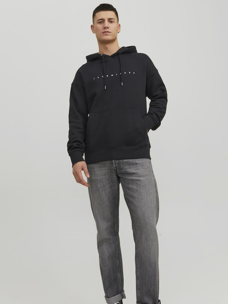 Jack & Jones Černá pánská mikina s kapucí Jack & Jones Star