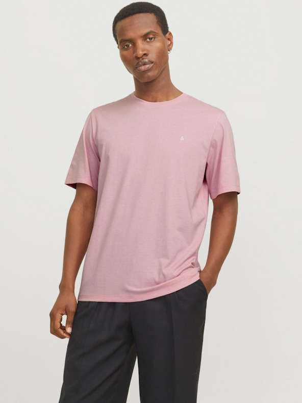 Jack & Jones Růžové pánské tričko Jack & Jones Paulos