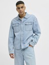Jack & Jones Světle modrá pánská džínová košilová bunda Jack & Jones Hase