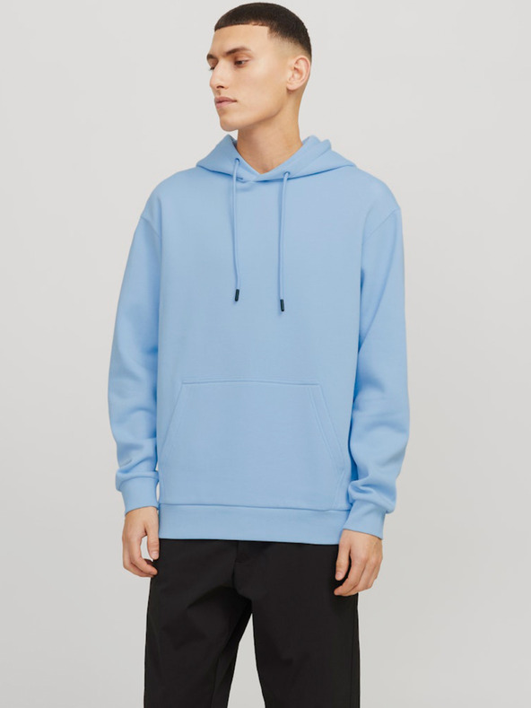 Jack & Jones Modrá pánská mikina s kapucí Jack & Jones Bradley