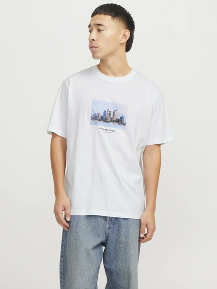 Jack & Jones Bílé pánské tričko Jack & Jones Vesterbro