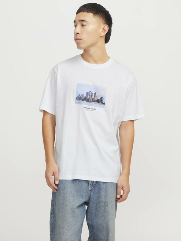 Jack & Jones Bílé pánské tričko Jack & Jones Vesterbro