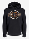 Jack & Jones Černá pánská mikina s kapucí Jack & Jones Logo