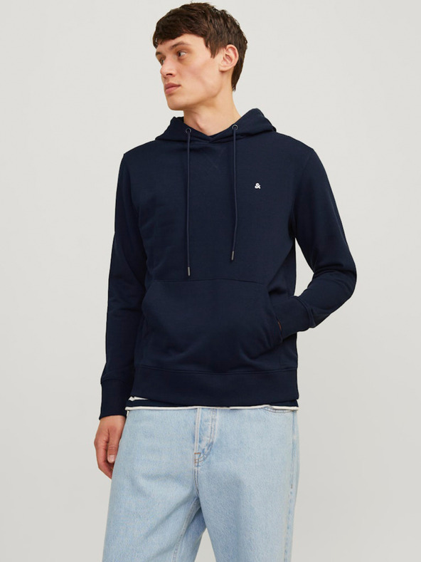 Jack & Jones Tmavě modrá pánská mikina s kapucí Jack & Jones Paulos