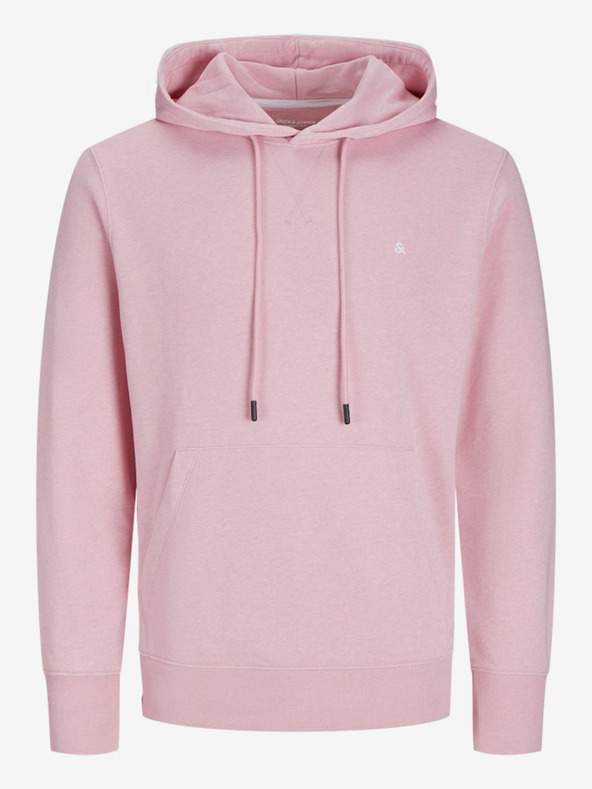 Jack & Jones Růžová pánská mikina s kapucí Jack & Jones Paulos