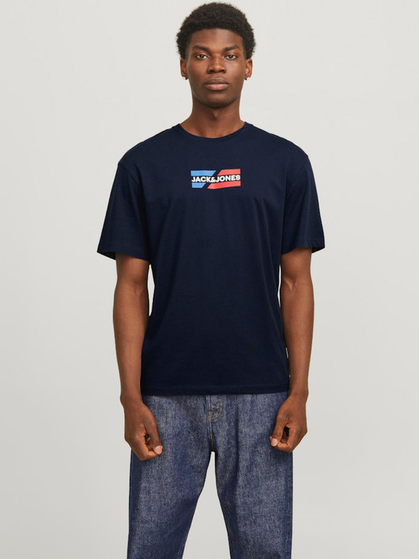 Jack & Jones Tmavě modré pánské tričko Jack & Jones Corp