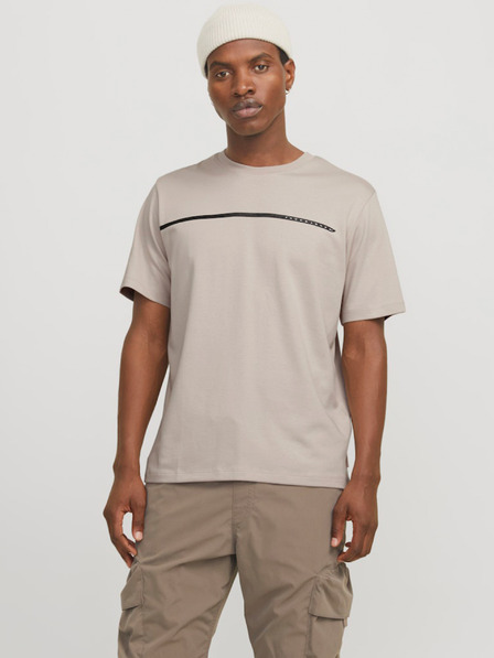 Jack & Jones Béžové pánské tričko Jack & Jones Fusion