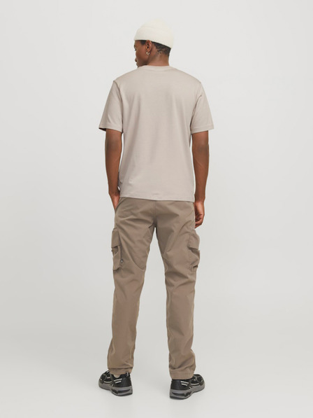 Jack & Jones Béžové pánské tričko Jack & Jones Fusion