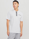 Jack & Jones Bílé pánské polo tričko Jack & Jones Fusion