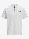 Jack & Jones Bílé pánské polo tričko Jack & Jones Fusion