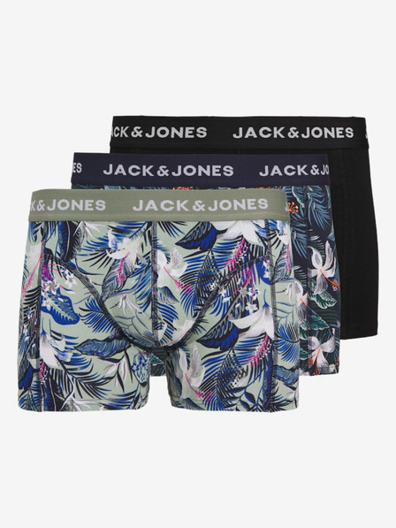 Jack & Jones Sada tří pánských boxerek v modré, zelené a černé barvě Jack & Jones