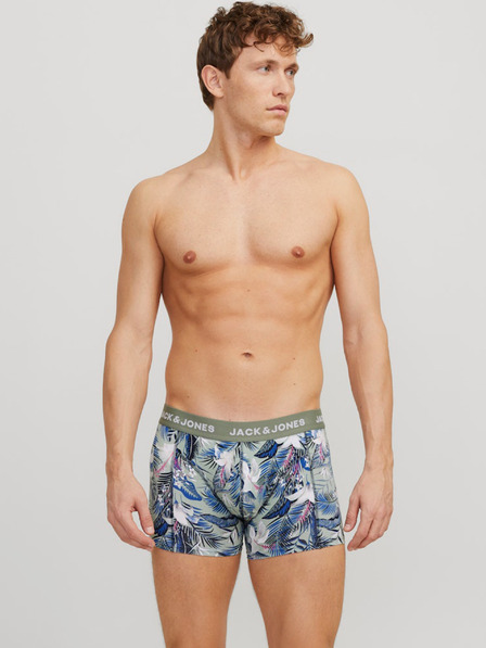 Jack & Jones Sada tří pánských boxerek v modré, zelené a černé barvě Jack & Jones