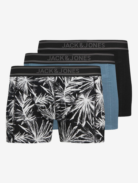 Jack & Jones Sada tří pánských boxerek v černé a modré barvě Jack & Jones