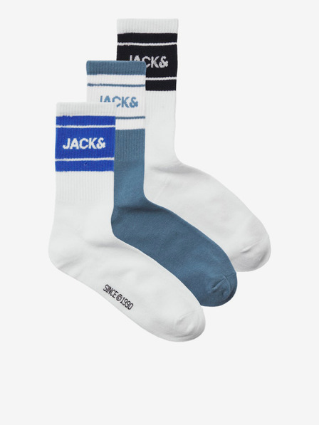 Jack & Jones Sada tří párů pánských ponožek v bílé a modré barvě Jack & Jones