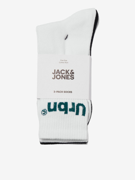 Jack & Jones Sada tří párů pánských ponožek v bílé a černé barvě Jack & Jones