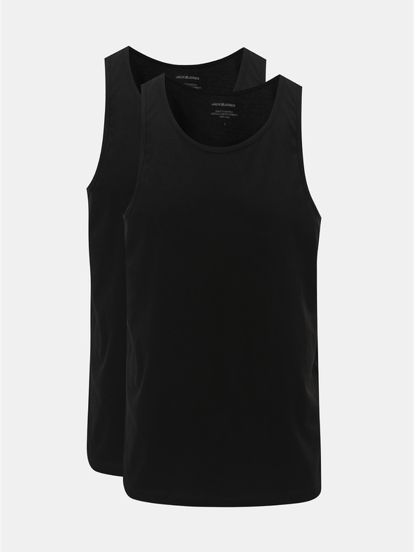 Jack & Jones Sada dvou černých basic tílek Jack & Jones