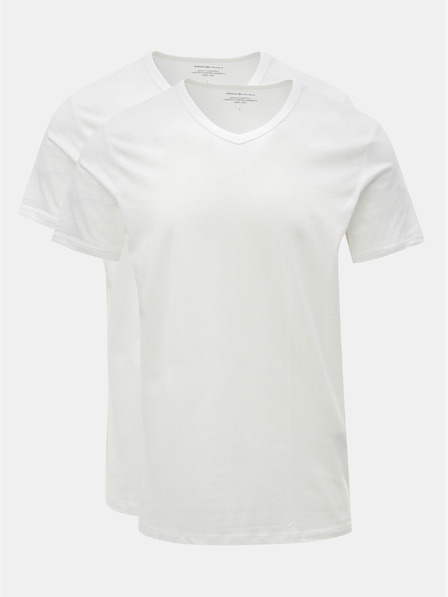 Jack & Jones Sada dvou bílých basic triček s véčkovým výstřihem Jack & Jones