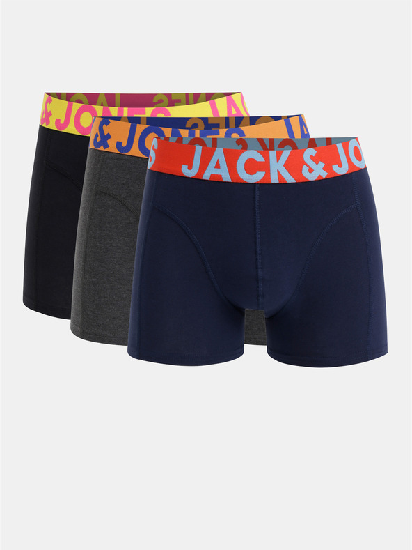 Jack & Jones Sada tří boxerek v černé, modré a šedé barvě Jack & Jones