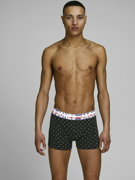 Jack & Jones Sada tří boxerek v černé a tmavě modré barvě s potiskem Jack & Jones