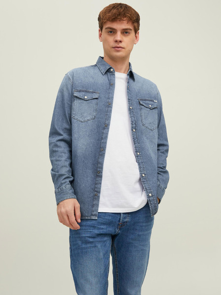 Jack & Jones Modrá pánská džínová slim fit košile Jack & Jones Heridan