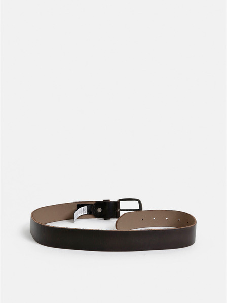 Jack & Jones Tmavě hnědý kožený pásek Jack & Jones Paul