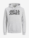 Jack & Jones Světle šedá vzorovaná mikina s kapucí Jack & Jones Corp