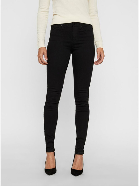 Vero Moda Černé slim fit džíny VERO MODA Tanya