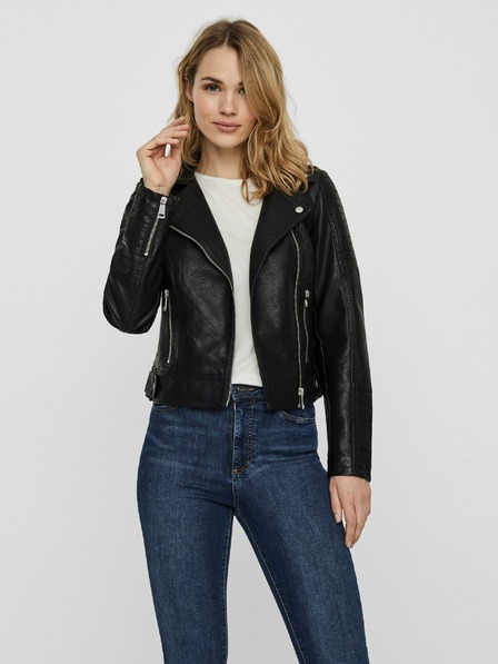 Vero Moda Černý koženkový křivák VERO MODA Kerriultra