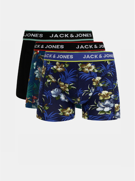 Jack & Jones Sada tří boxerek v modré a černé barvě Jack & Jones Flower