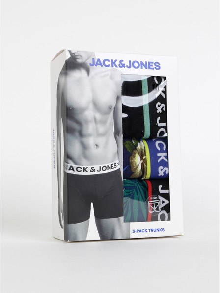 Jack & Jones Sada tří boxerek v modré a černé barvě Jack & Jones Flower