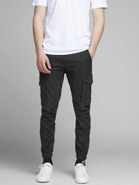 Jack & Jones Černé tapered fit kalhoty Jack & Jones Paul