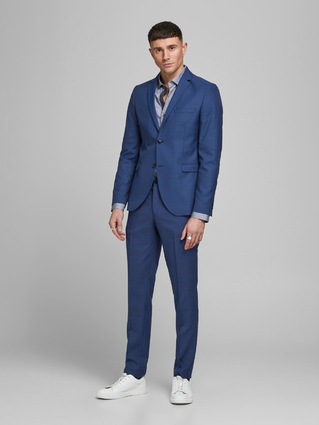 Jack & Jones Modré oblekové sako s příměsí vlny Jack & Jones Solaris