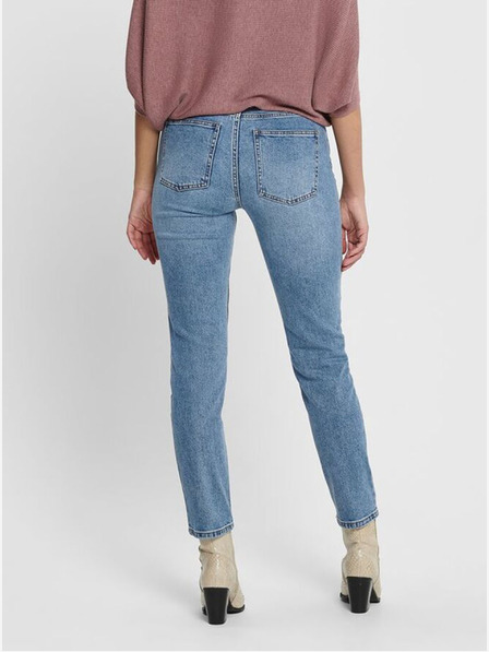 ONLY Modré zkrácené straight fit džíny ONLY Emily