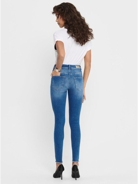ONLY Modré zkrácené skinny fit džíny ONLY Blush
